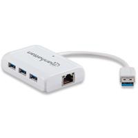 ADAPTADOR DE RED + HUB USB MANHATTAN. PUERTO GIGABIT ETHERNET CON HUB DE TRES PUERTOS USB 3.0 MANHA